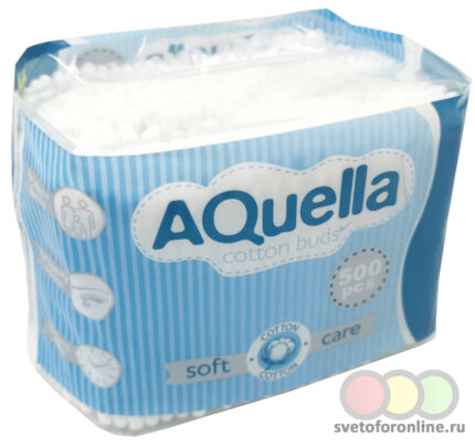 AQUELLA Ватные палочки п/э 500шт КК/42