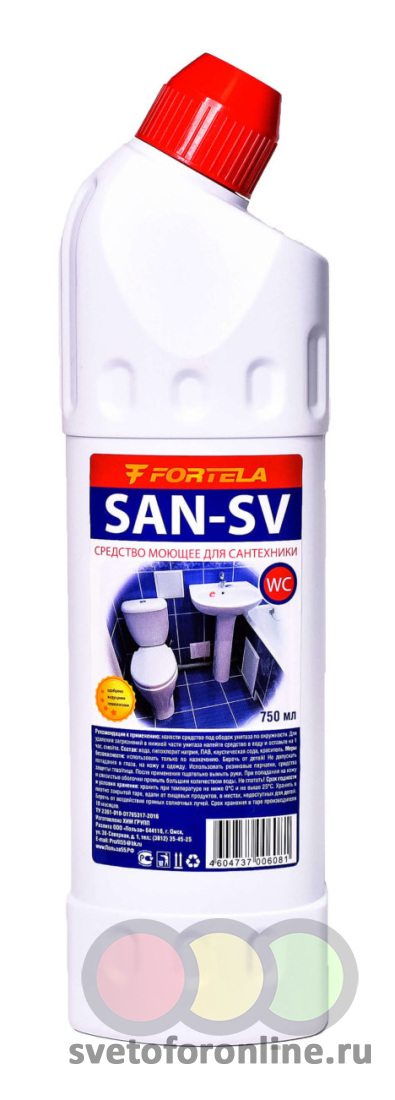 Средство моющее для сантехники Fortela SAN SV 1л