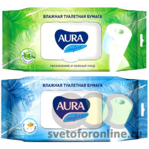 Влажная туалетная бумага AURA ULTRA COMFORT 120 шт