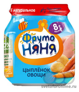 Пюре ФрутоНяня Цыпленок/овощи