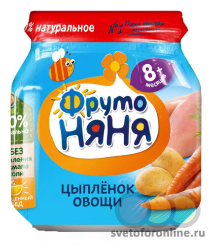 Пюре ФрутоНяня Цыпленок/овощи