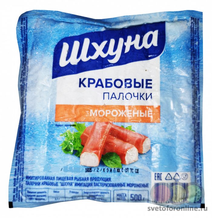 Крабовые палочки "Шхуна" зам 500 гр.