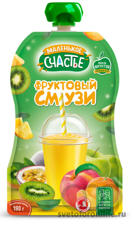 Смузи Маленькое счастье Фруктовый Микс Смузи 190г гуалапак