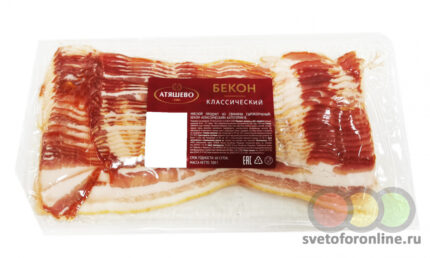 Бекон с/к Классический кат.В нарезка