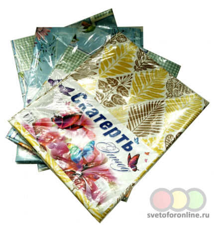 Скатерть ПВХ на ткани "Этюд" размер 125*140 см без отделки