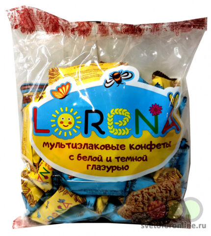 Мультизлаковая конфета LORENA с белой и тёмной глазурью 500г