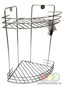 Полочки настенные универсальные металлические хромированные с крючками