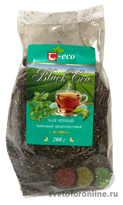 Чай черный байховый среднелистовой с мятой/чабрецом "Т эко" 200 гр ООО Танай
