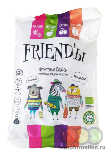 Фруктовые слайсы friend'ы 400 гр. АО Бионова Рус