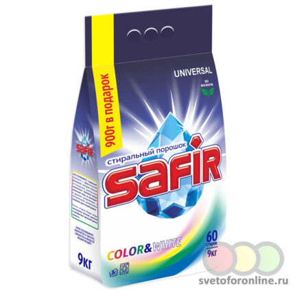 Стиральный порошок Safir Universal 9кг п/э "ООО" НЗБХ
